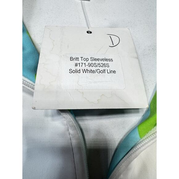 Sailor-Sailor Britt Sleeveless Golf Top White SZ SM UPF 50+ Resortwear NWT - Picture 3 of 12